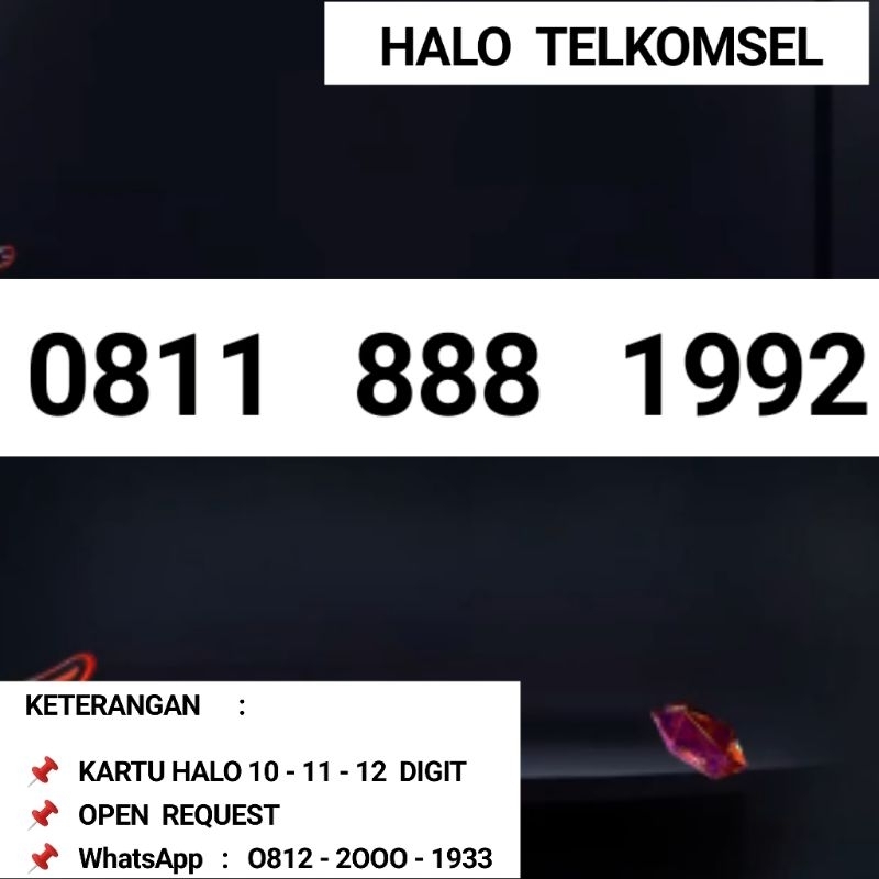 KARTU HALO 11 DIGIT CANTIK SERI TAHUN 1992 NOMOR CANTIK TELKOMSEL HALO 11 DIGIT SERI TAHUN 1992