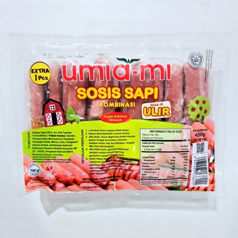 

UMIAMI sosis sapi cocktail ulir 50s 450gr