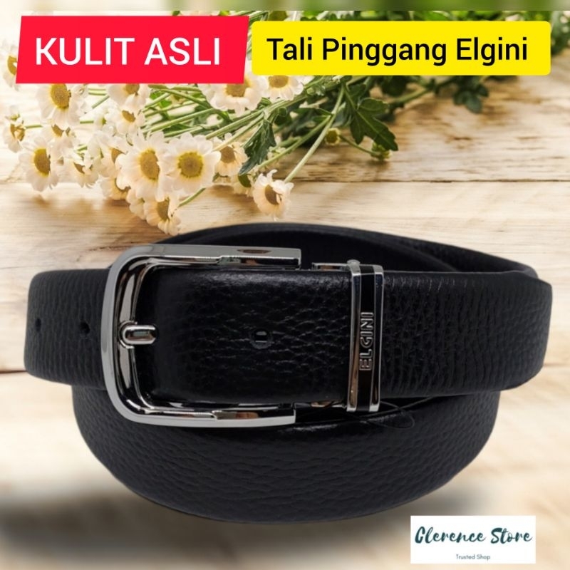 PROMO Tali Pinggang Ikat Pinggang Gesper Sabuk Belt Pria Kulit Asli Elgini Original 30860