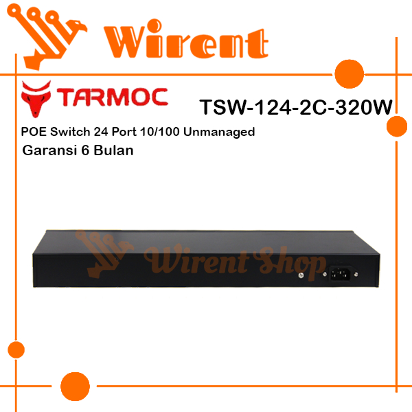 Tarmoc Switch POE HUB AP Wifi IP Phone 24 PORT 10/100 320W 1G + Uplink