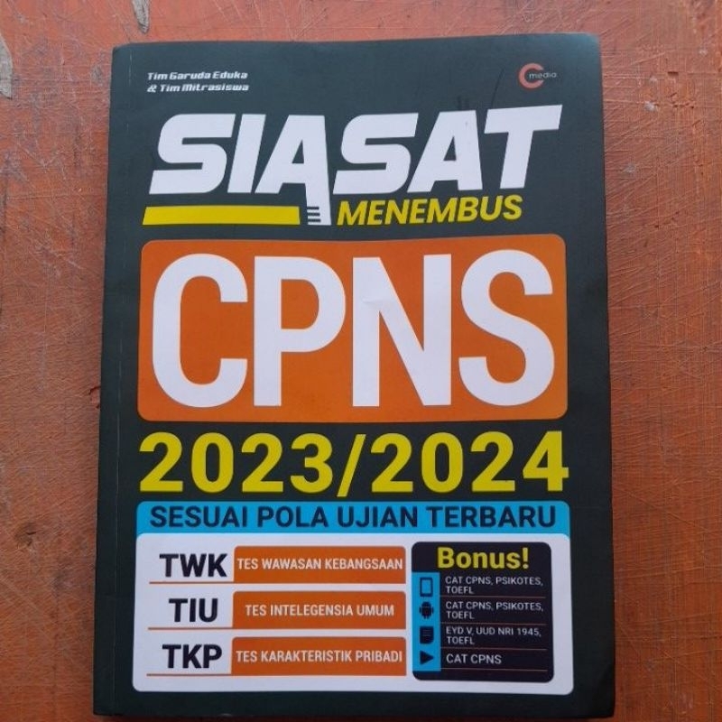 BUKU SIASAT MENEMBUS CPNS 2023/2024 sesui pola ujian terbaru TWK,TIU,TKP