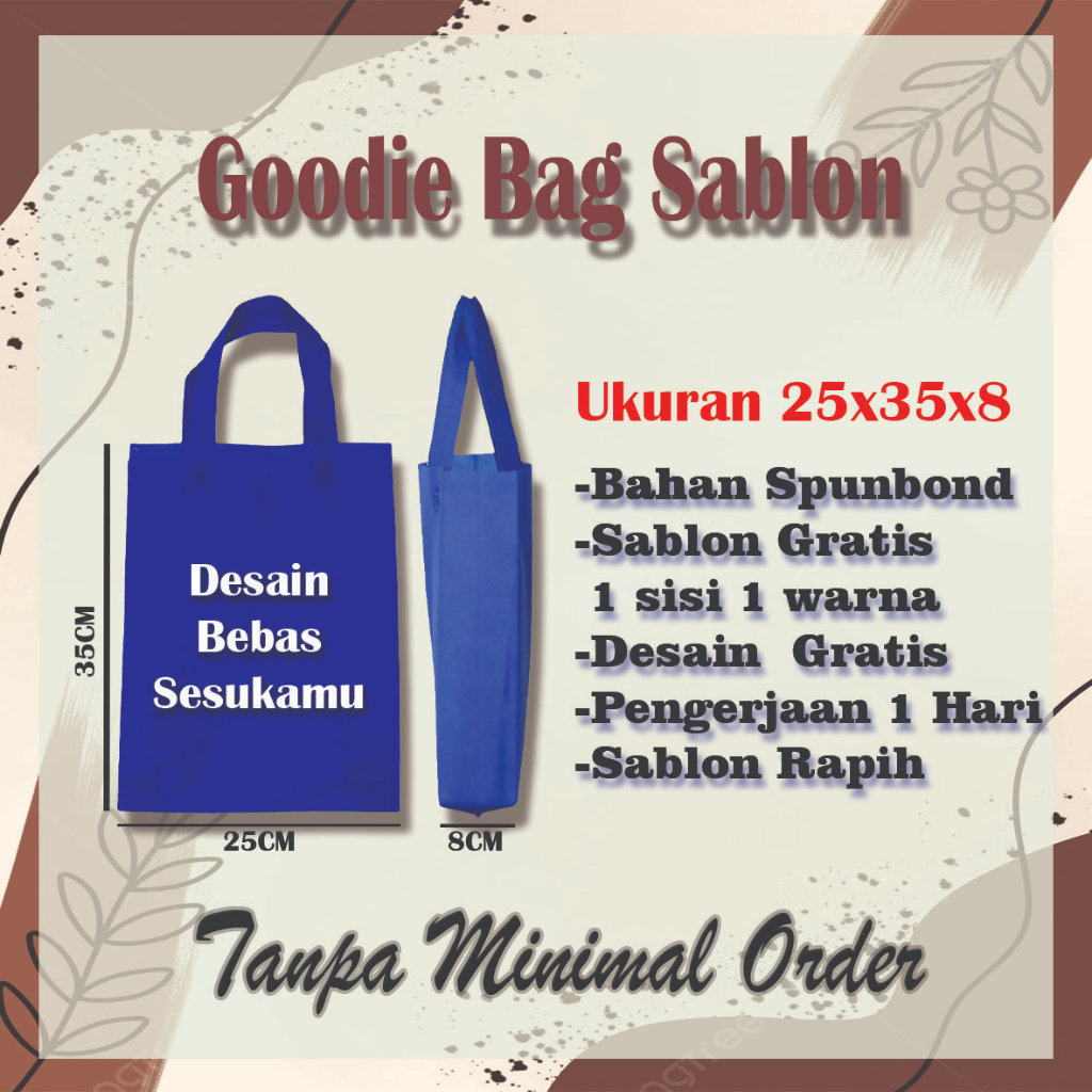 Goodie Bag Sablon 25x35x8 Tas Spunbond 25x35x8 Goodie Bag Spunbond 25x35x8