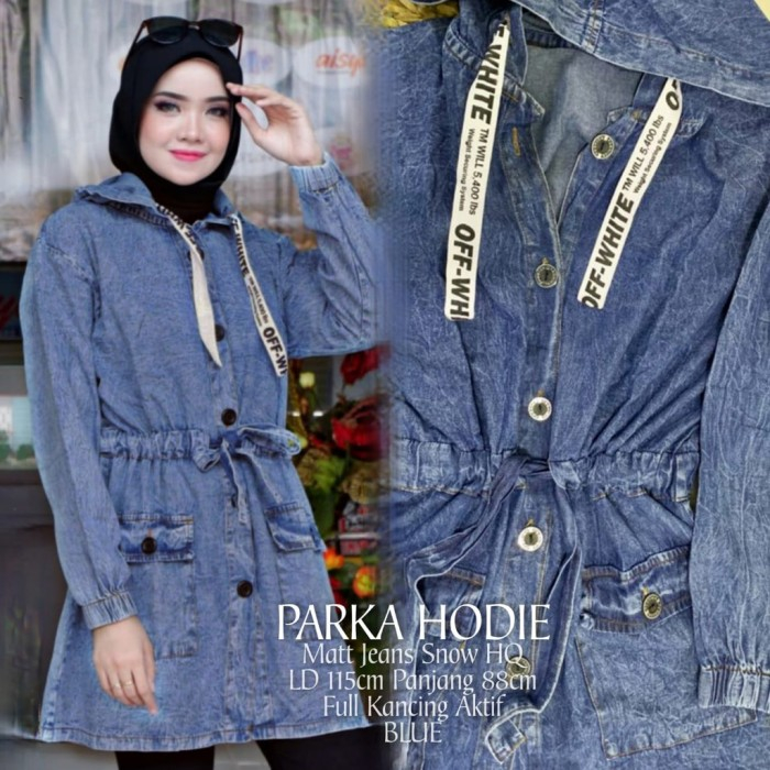 Parka Jeans Jumbo / JAKET JEANS PARKA / PARKA HODIE JEANS WANITA