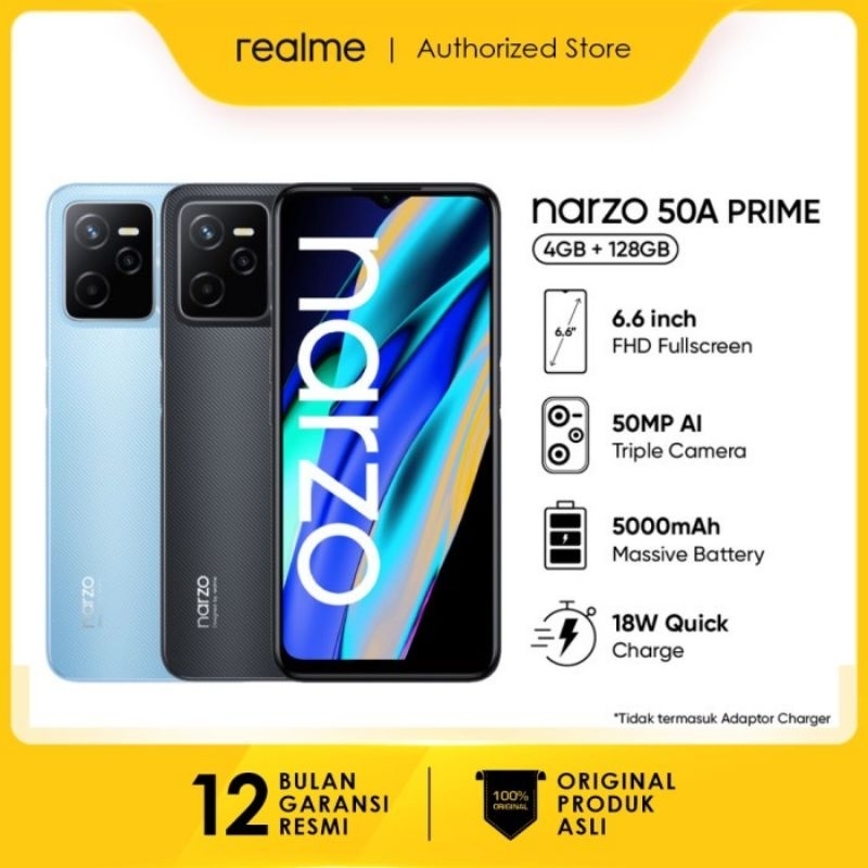 Hp Realme Narzo 50A Prime Ram 4/64 Garansi Resmi Hitam