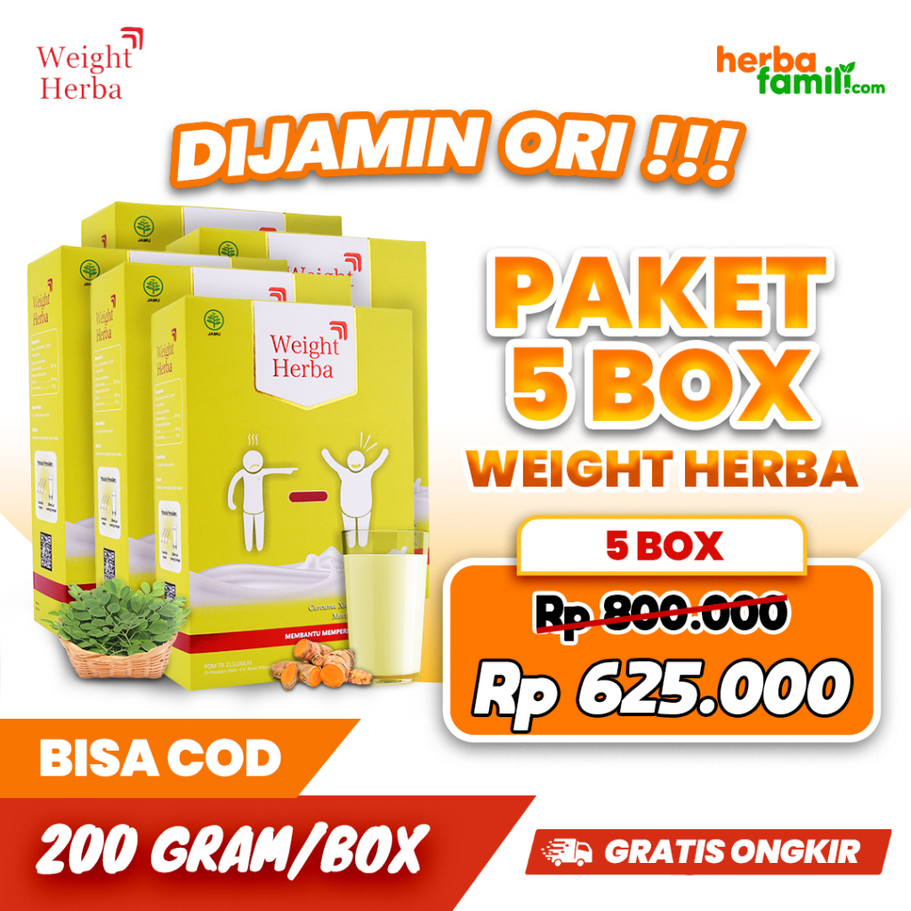 

5 BOX Weight Herba Original Official Asli 5 BOX | Susu Penggemuk Badan Weightherba Cara Alami Menambah Berat Badan WEIGHT HERBA