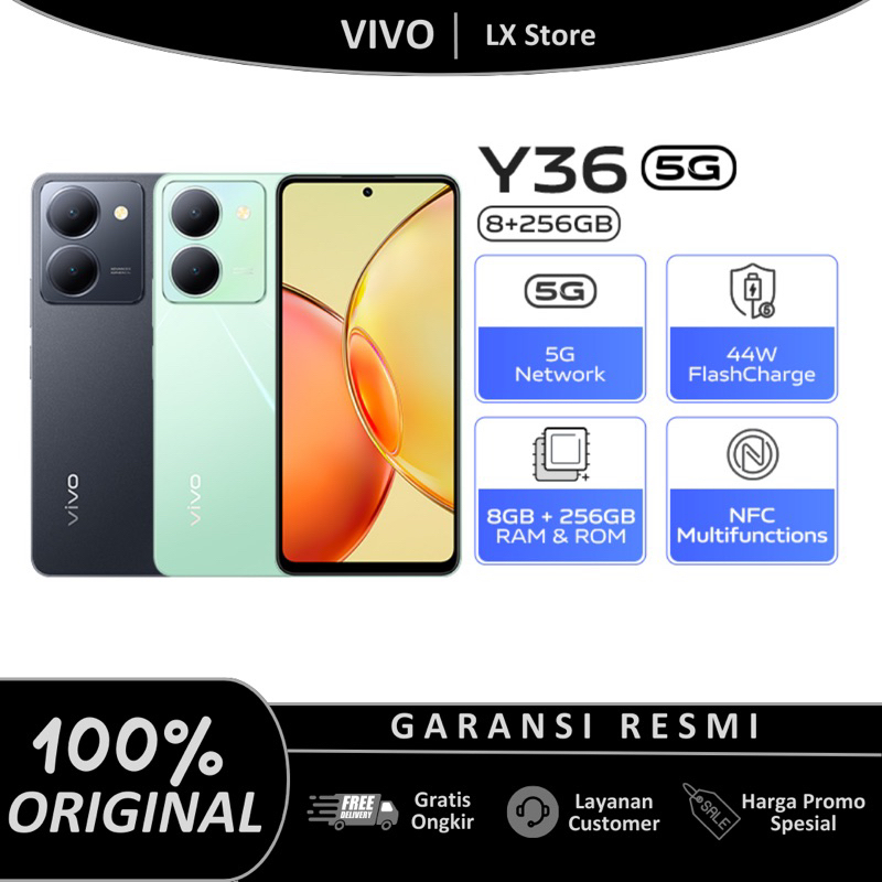 VIVO Y36 5G RAM 8GB ROM 256GB (8/256) Garansi Resmi Vivo Indonesia