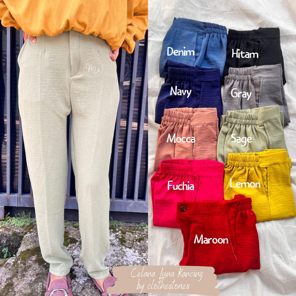 LUNA CRINKLE REMAJA//CELANA ANAK TANGGUNG//CELANA OOTD MURAH BISA COD