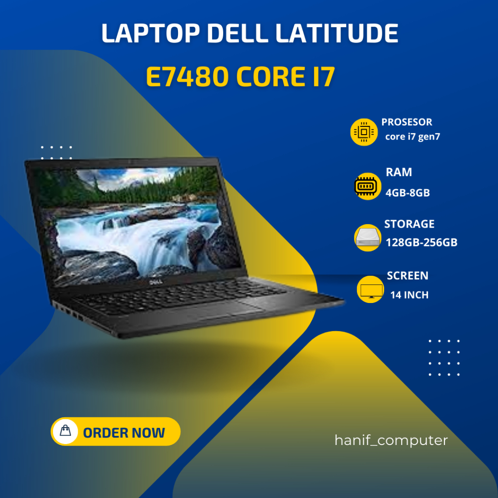 Dell latitude e7480 i7-7600u ram8gb ssd 256gb