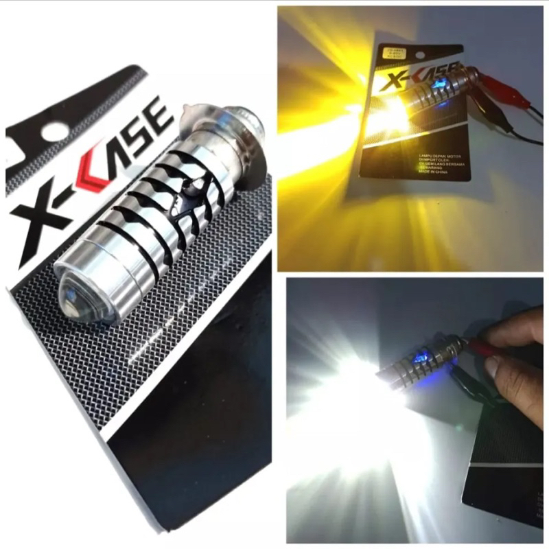 lampu depan laser bebek matic 2 warna putih kuning Lampu depan LED motor