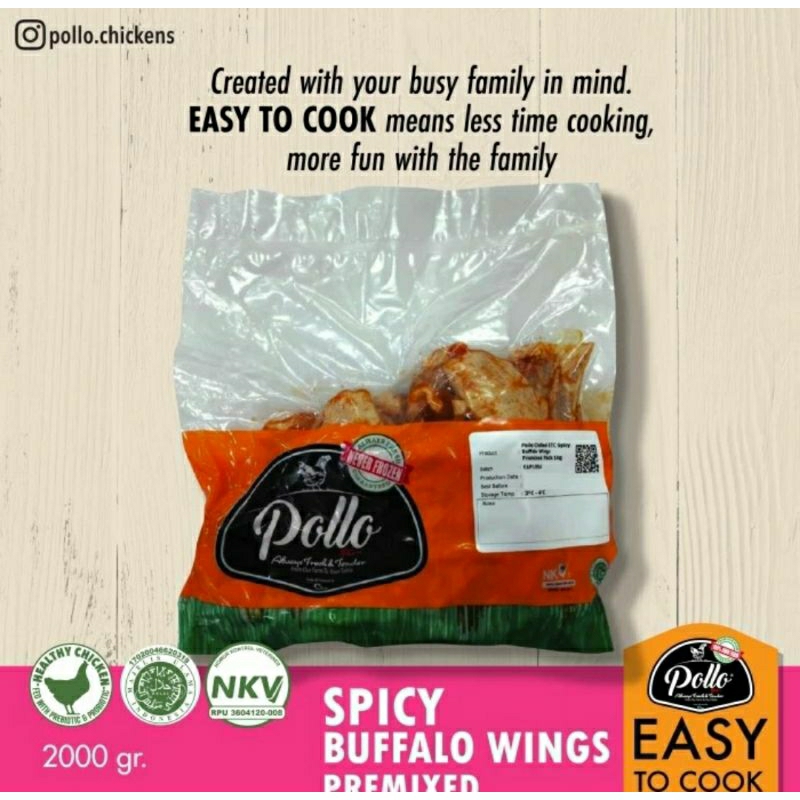 

Easy To Cook - Ayam Spicy Buffalo Wings PREMIX Pollo 1 Kg