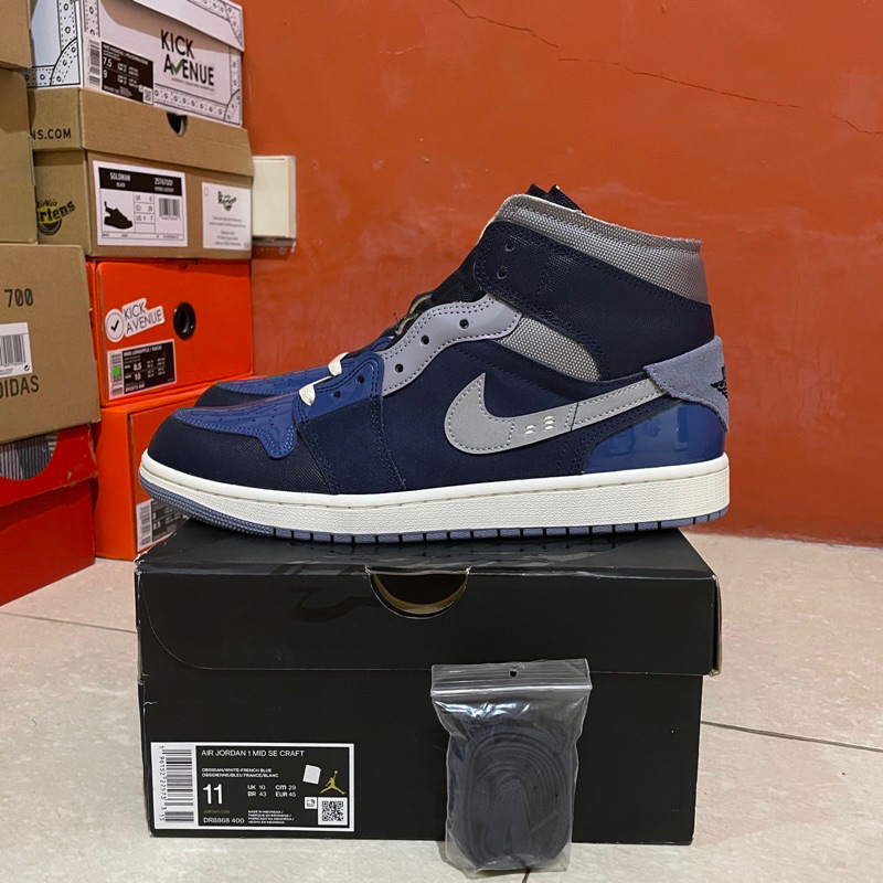 Nike Air Jordan 1 Mid SE Craft Inside Out Obsidian French Blue Ashen Slate White Navy Size US 11 eur