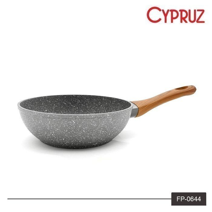 Cypruz Fry Wok FP-0644 Panci Induksi Marbel 28cm 3mm Granit Anti Lengket