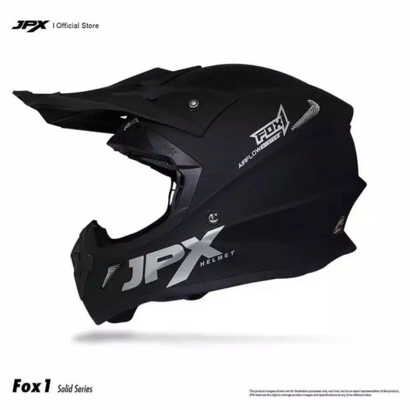 HELM JPX CROSS FOX 1 SOLID HITAM