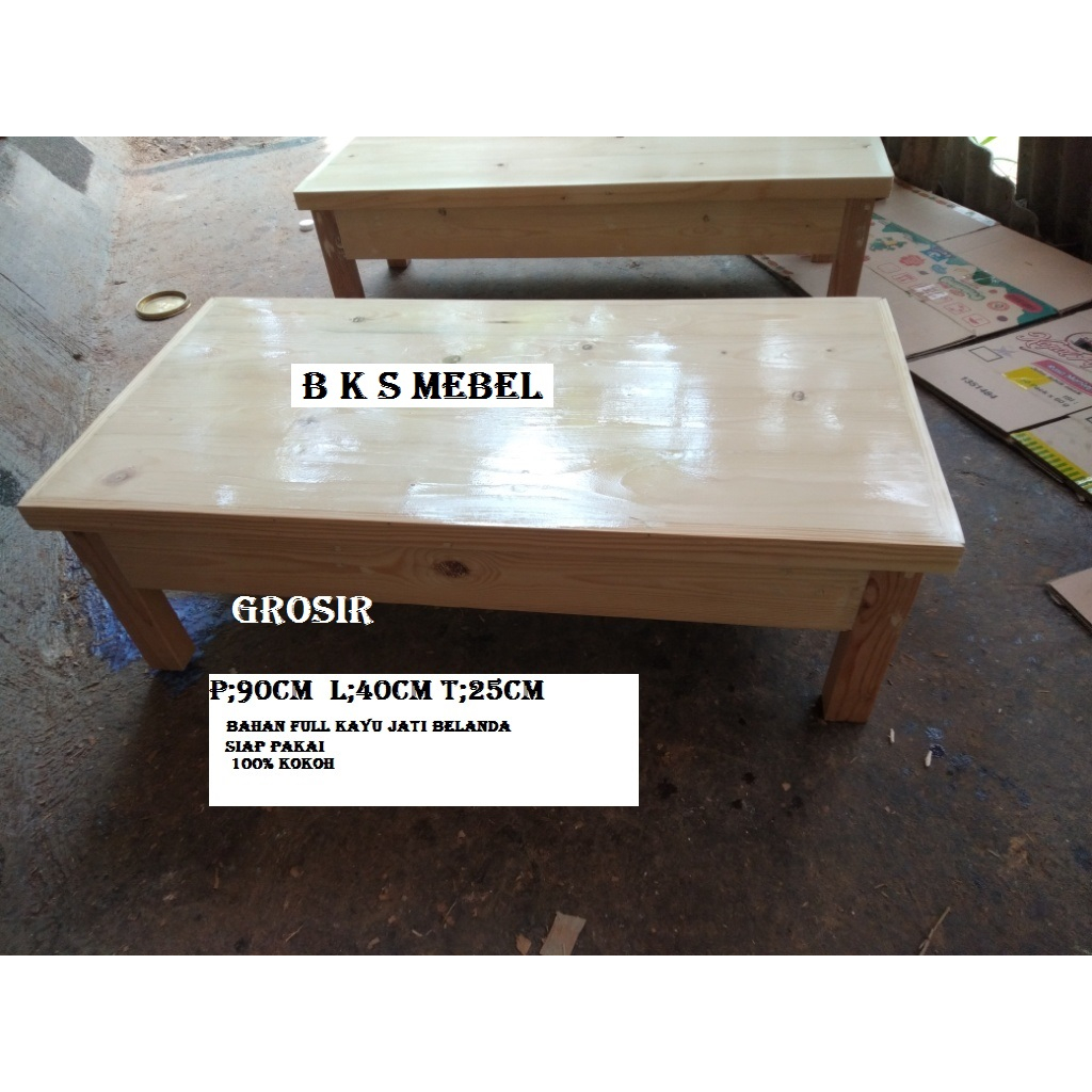 Meja lesehan meja komputer full kayu jati belanda panjang 90cm lebar 40cm tinggi 25cm