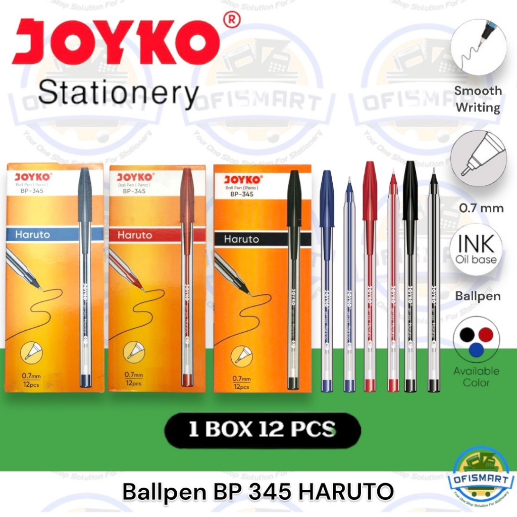 

Joyko Pulpen Pena BP-345 Haruto 0.7 mm | @1Ktk=12Pcs