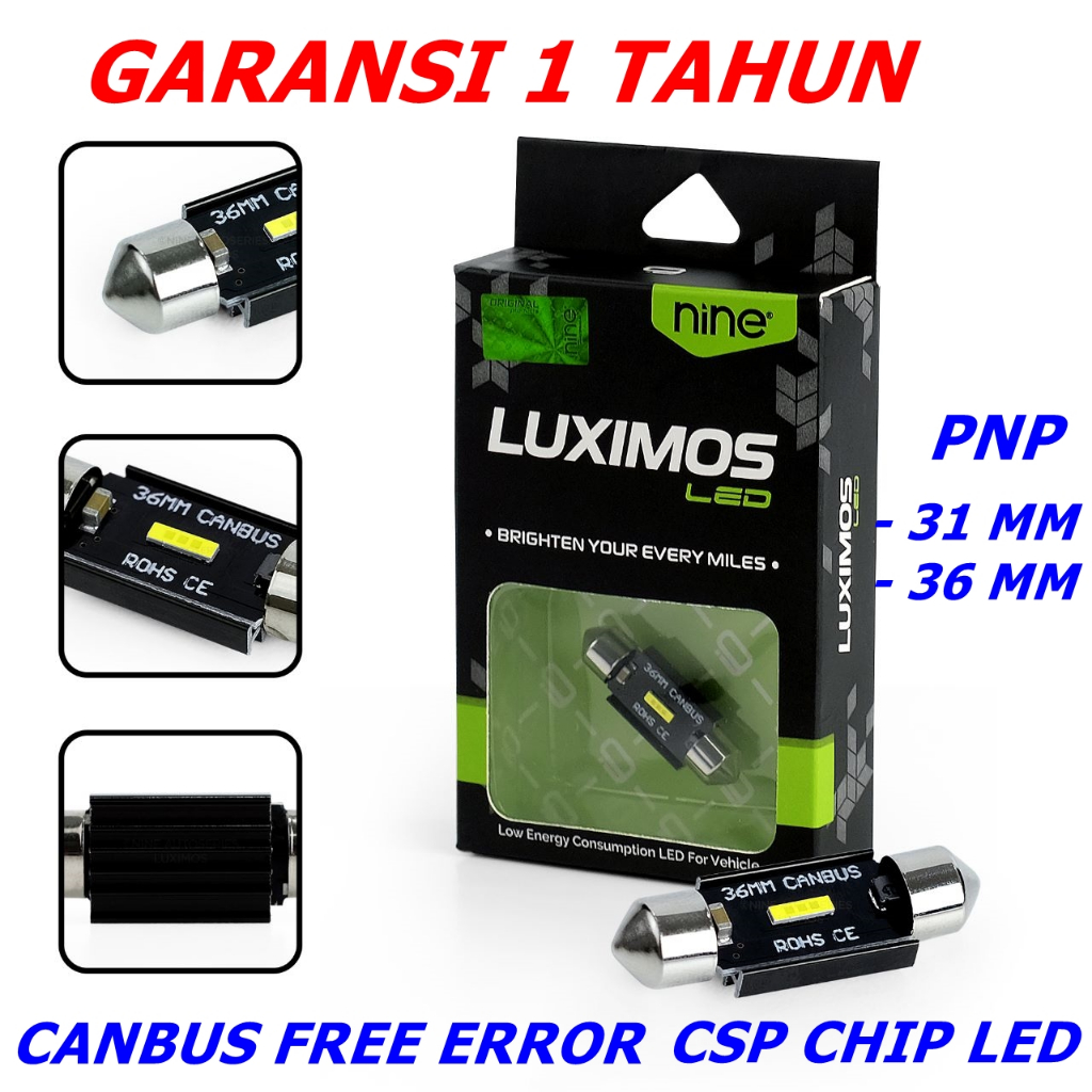 LAMPU LED KABIN PLAFON CANBUS 9NINE LUXIMOS SB2 31MM / 36MM  CHIP CSP EXTREME BRIGHT GARANSI 1 TAHUN