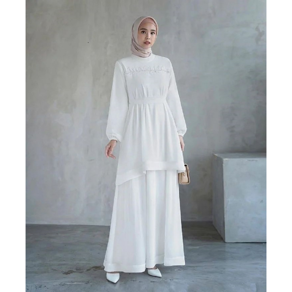 GISEL DRESS CERUTY BABYDOLL FULL PURING MIX PAYET GAMIS BRUKAT LENGAN BALON DRESS KONDANGAN BUSUI BA