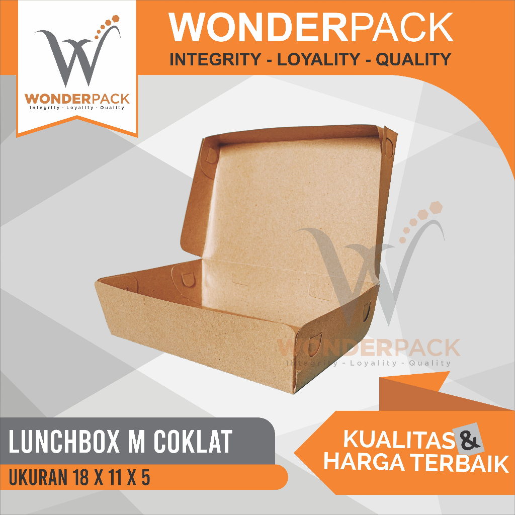 PAPER LUNCH BOX MAKANAN AYAM GEPREK NASI GORENG BOX MIE KRAFT COKLAT M