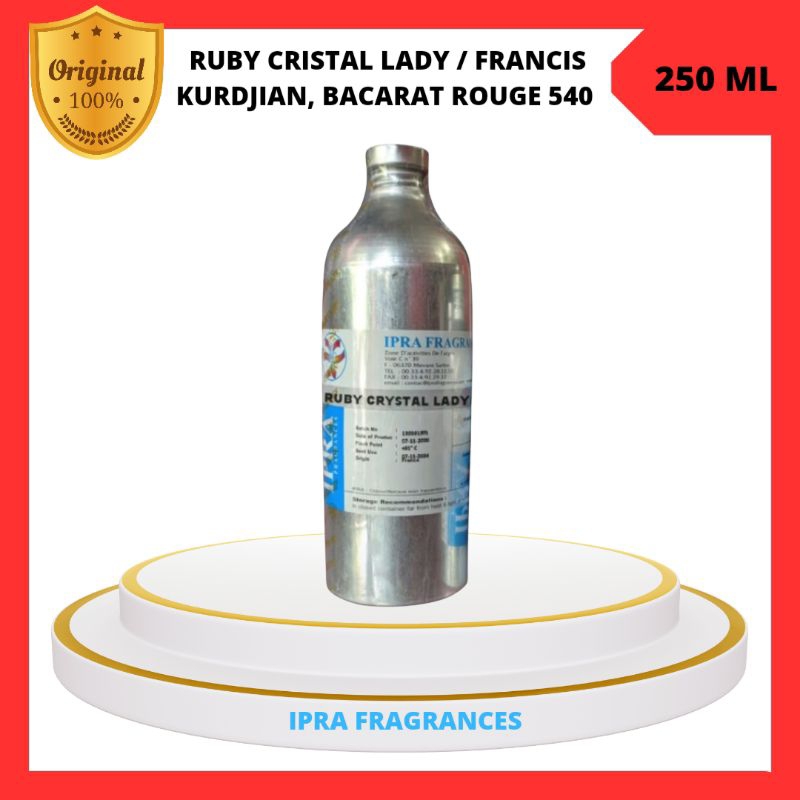 BIBIT PARFUM RUBY CRYSTAL LADY / FRANCIS KURKDJIAN , BACARAT ROUGE 540 250 ML BY IPRA FRAGRANCES
