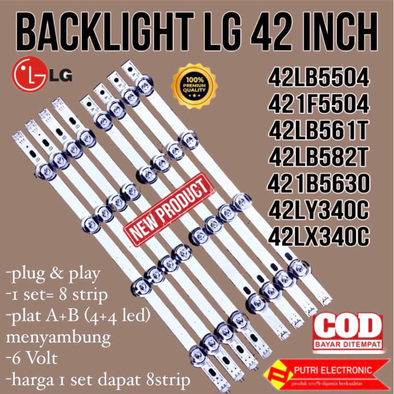 BACKLIGHT TV LED LG 42LB5504 421F5504 42LB561T 42LB582T 421B5630 42LY340C 42LX340C