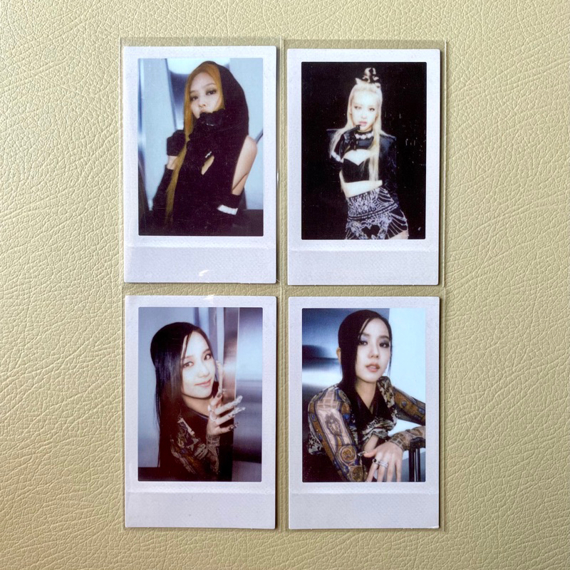 BLACKPINK BORN PINK PC — jisoo jennie rosé rose black pink grey gray ver. pola polaroid instant film