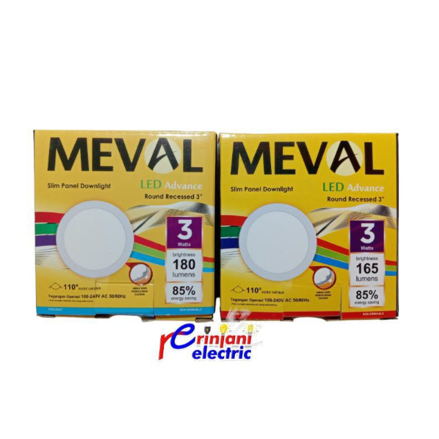 LAMPU DOWNLIGHT MEVAL 3WATT WARNA PUTIH & KUNING