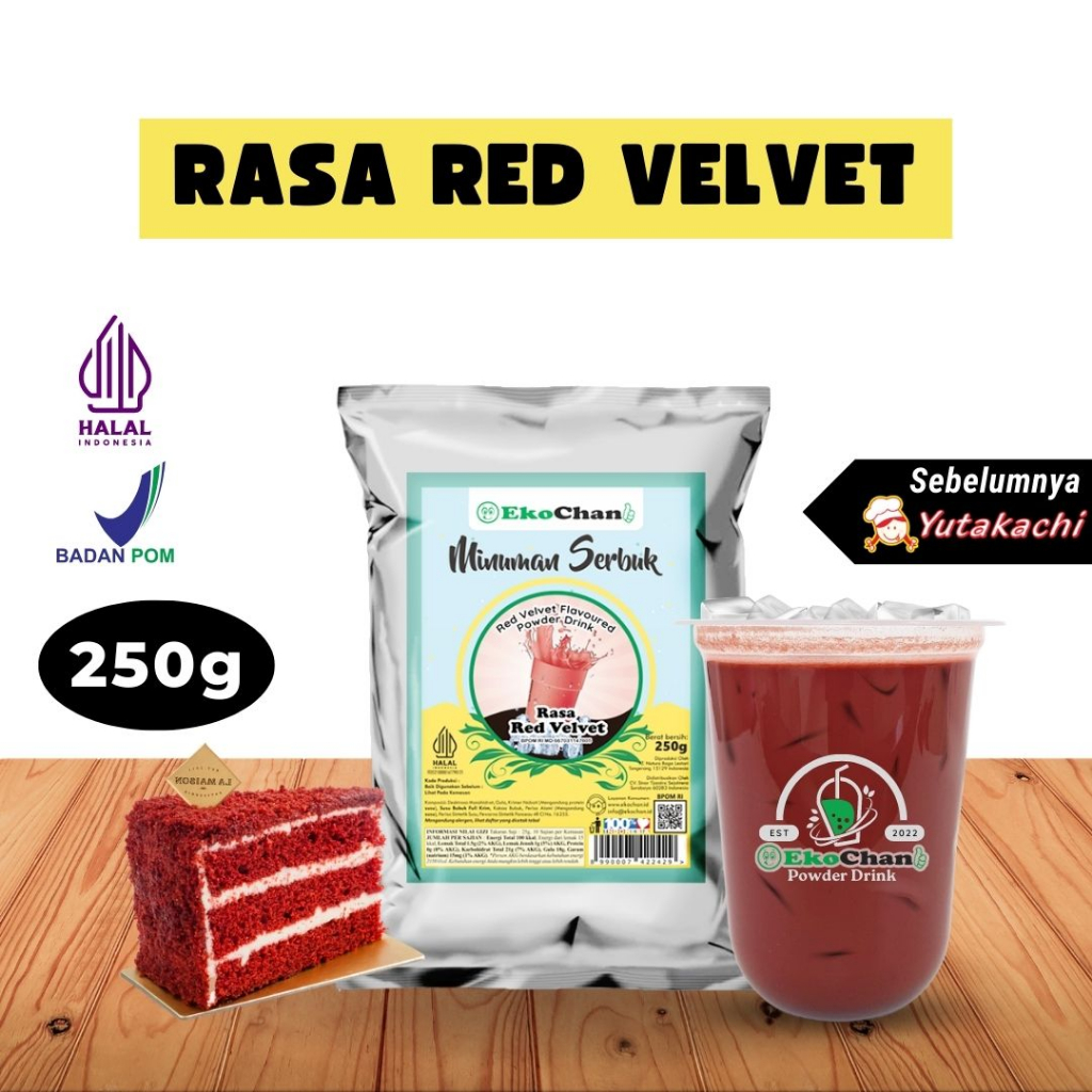 

Bubuk Minuman Red Velvet 250 Gram EkoChan / Powder Drink Aneka Rasa / Bubuk Minuman Kekinian / Serbuk Minuman / Bubble Drink