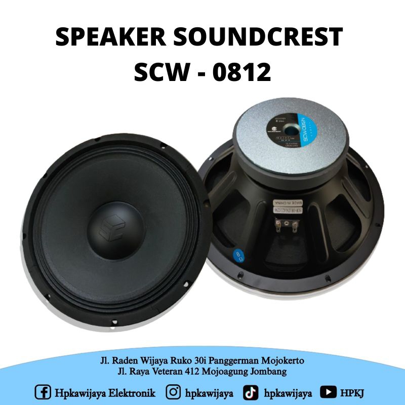 SPEAKER KOMPONEN SOUNDCREST 0812 speaker SOUNDCREST scw 0812