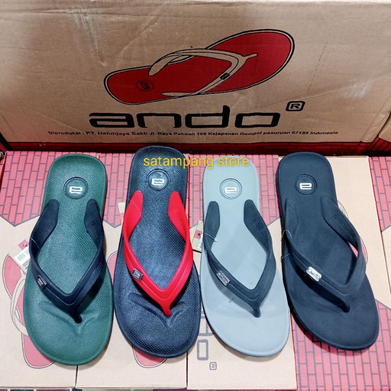 Sandal Ando thunder original pria wanita jepit karet lentur terbaru