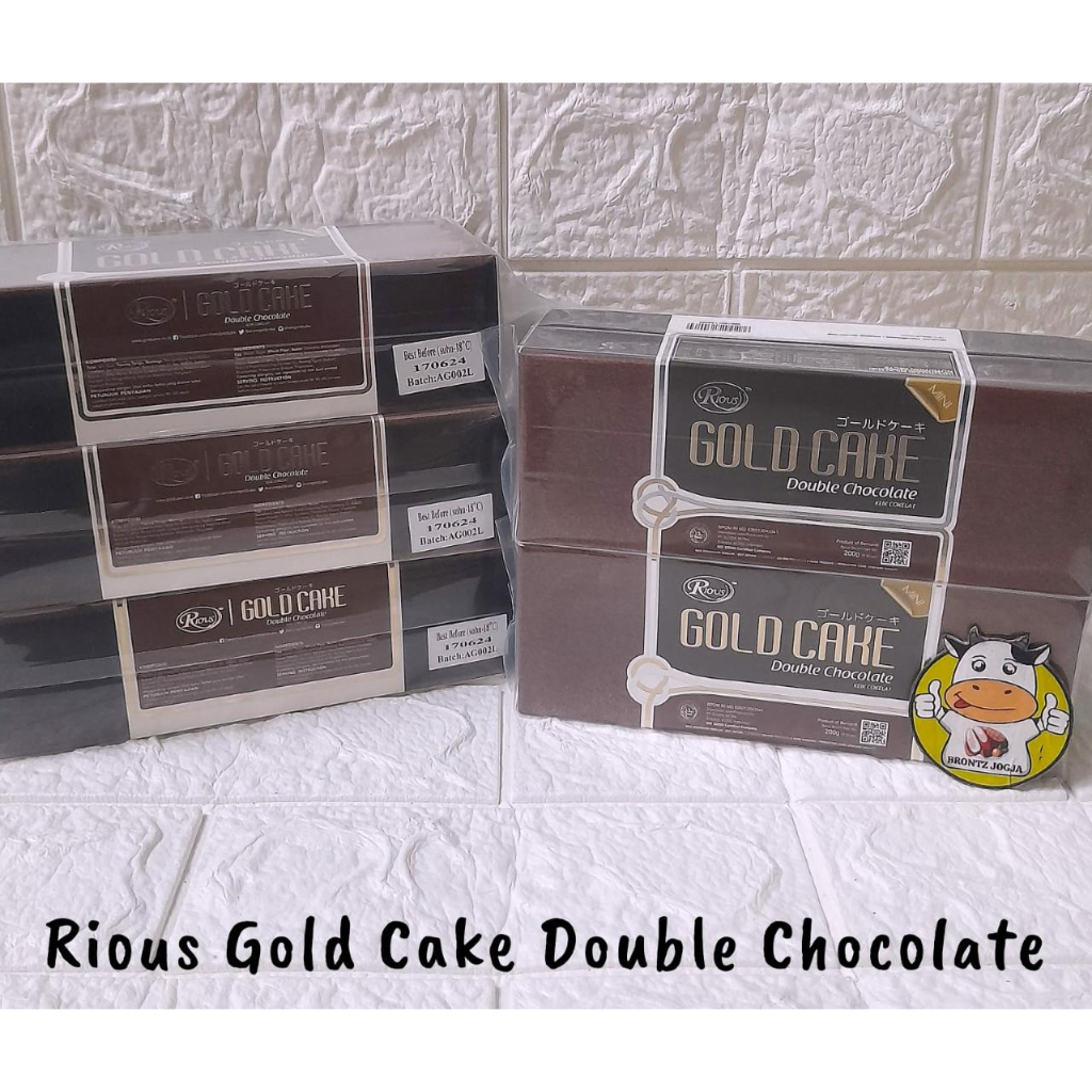 

RIOUS GOLD CAKE DOUBLE CHOCOLATE 200GR ISI 9 SLICE - FROZEN FOOD - BRONTZ JOGJA