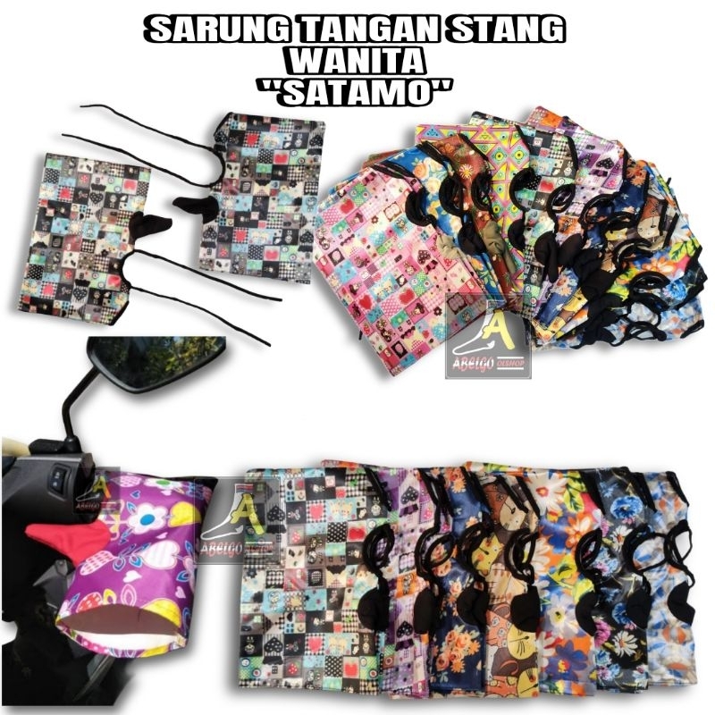 GROSIR ( 6 & 12 PASANG) SATAMO sarung tangan stang motor wanita grosir lusinan/sarung tangan stang m