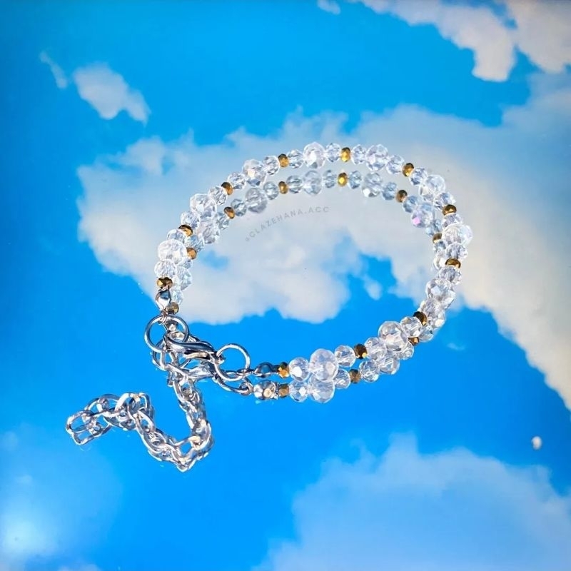 [Crystal Series] gelang kristal emas | cincin manik kristal