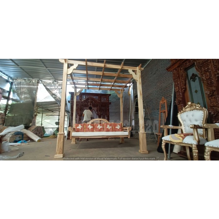 Kursi Ayunan kayu Jati ayunan taman kayu jati