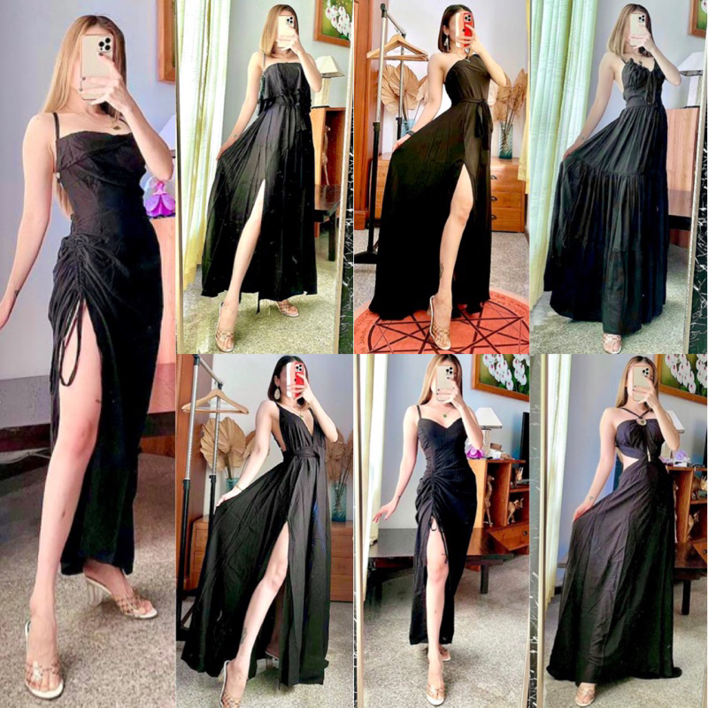 OPPAONNIE Dress Pantai Hitam | Dress Pesta | Dinner Dress