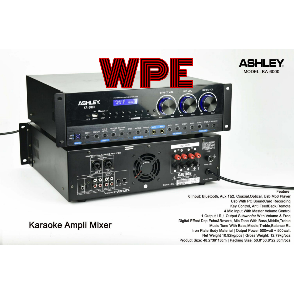 amplifier karaoke ashley ka6000 ka 6000 original