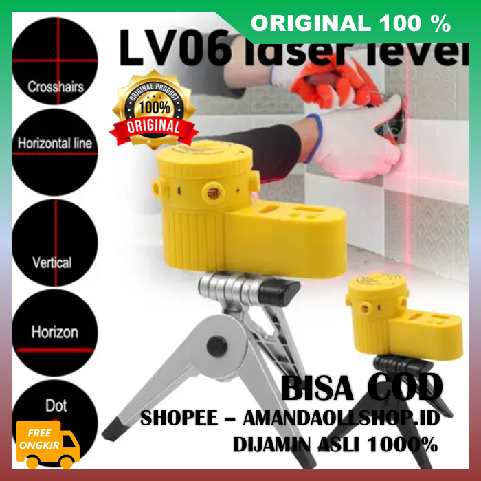 LV06 Laser Level Tripod Laser Waterpass Alat Ukur Laser Garis / Laser Lever Line Siku Laser Waterpas