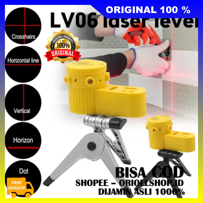 LV06 Laser Level Tripod Laser Waterpass Alat Ukur Laser Garis / Laser Lever Line Siku Laser Waterpas