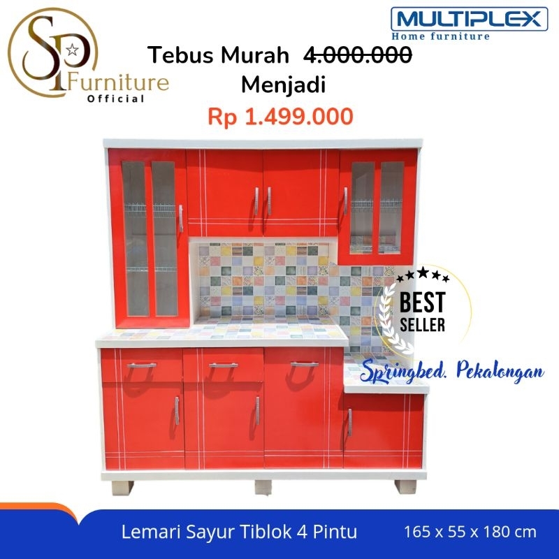 Lemari Sayur 4 Pintu / Lemari Dapur Minimalis / Kitchenset Termurah Terlaris Cirebon Tegal Brebes Sl
