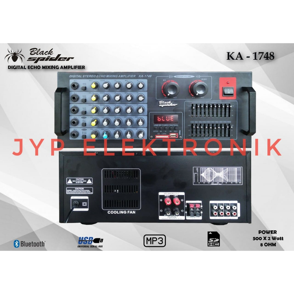 POWER AMPLIFIER BLACKSPIDER KA 1748 AMPLI BLACK SPIDER KA1748 ORIGINAL