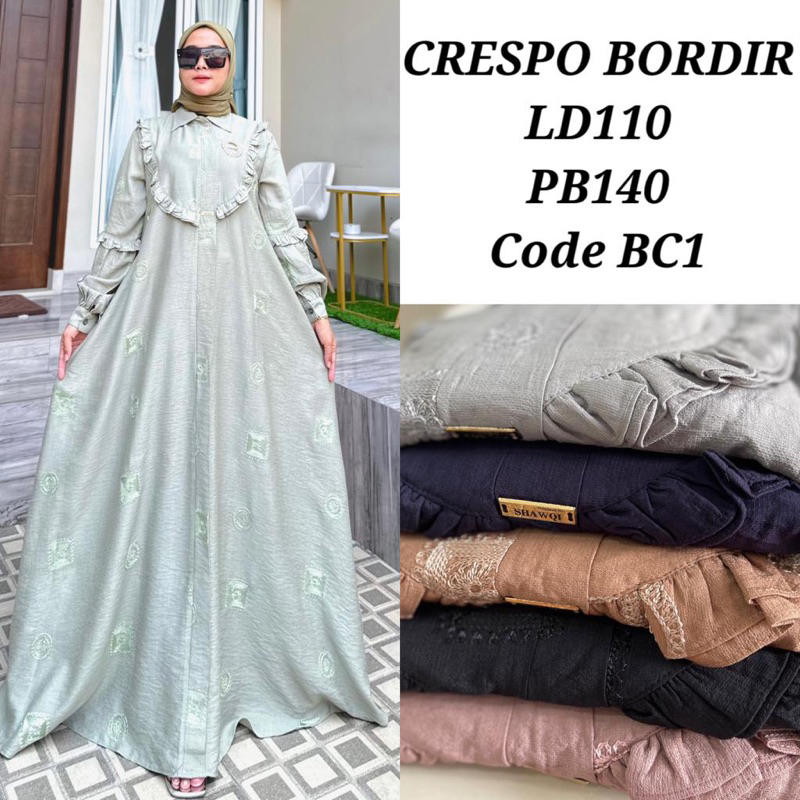 gamis crespo bordir / frilla