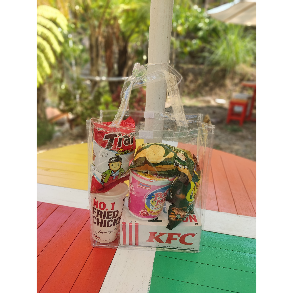 

READY P25 L10 T30 Tas Mika PVC Transparan Souvenir Totebag Hampers GoodieBag, Ulang tahun, Aqiqah, 4 Bulanan, Khitan, Hajatan Kematian
