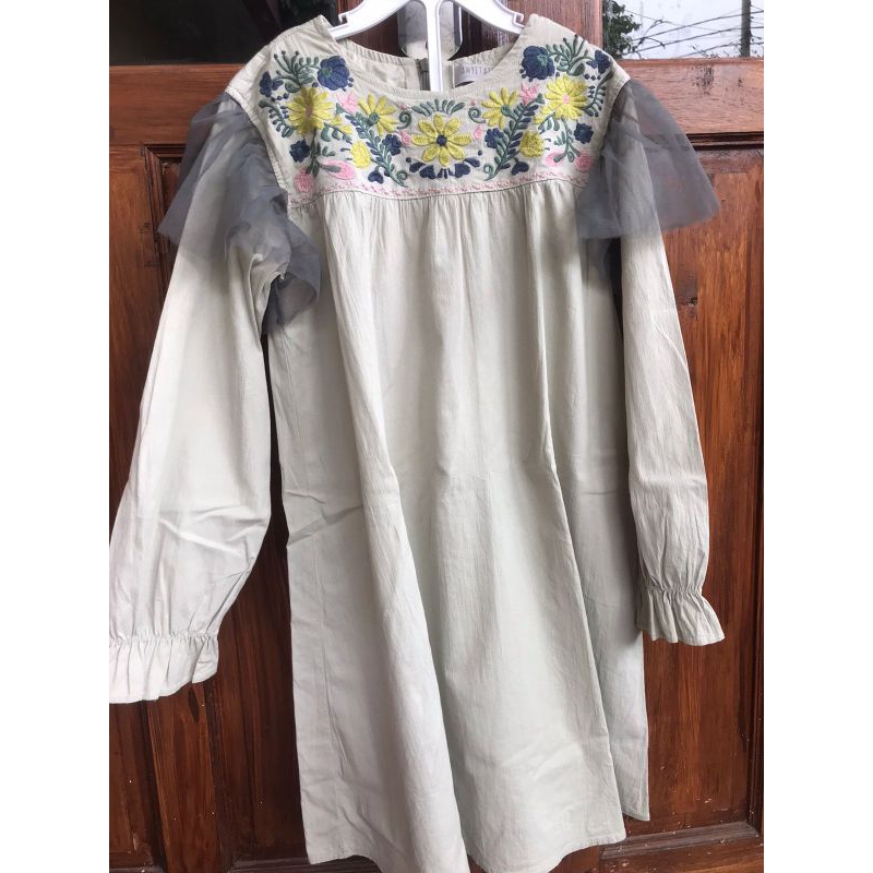 Preloved Dress Tunik Sage Anak size 5-6-7 tahun
