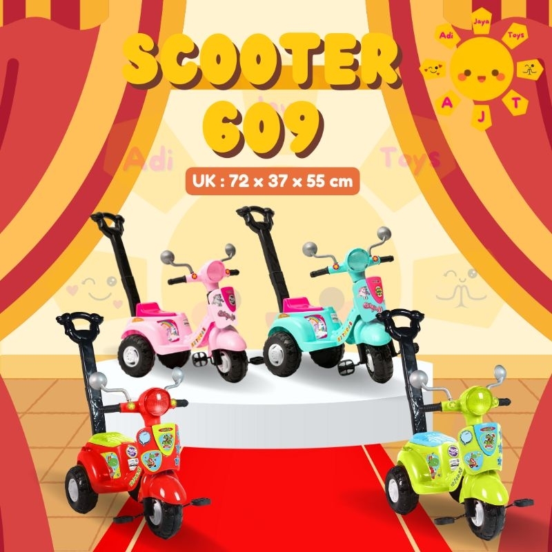 shp scoter 609 unicorn sepeda goes anak roda tiga shp winny will scooter 609
