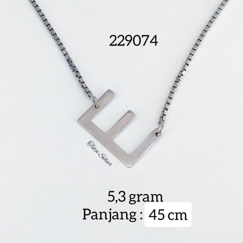Kalung Itali Huruf E Perak Lapis Emas (925 Sterling Silver Gold Plated) 229074