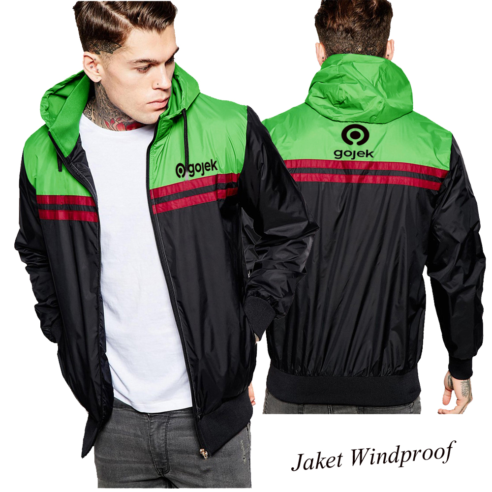 Jaket bomber gojek pakai kulpluk jaket eksekutif man versity bahan parasut anti angin jaket tebal & 