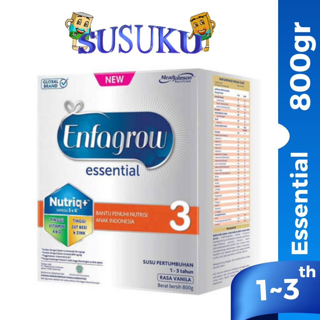 Enfagrow Essential 3 Susu Vanila Box- 800