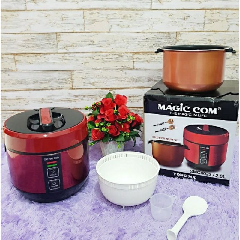 SMC-4023 MAGIC COM YONGMA 2 LITER/ RICE COOKER ANTI LENGKET GOLD IRON WING DIJAMIN ORI