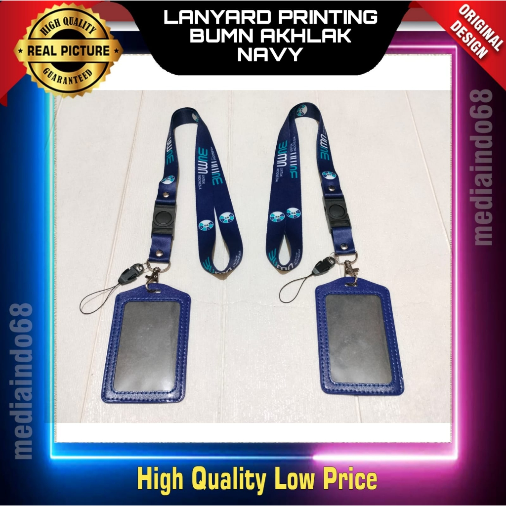 

Lanyard BUMN Akhlak Navy Printing (Paket Exclusive)