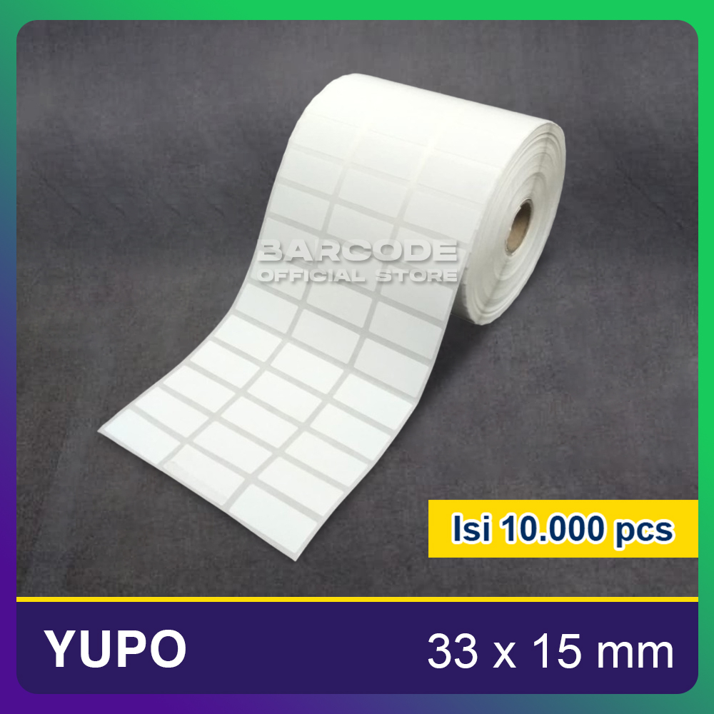 

Kertas Label Sticker Barcode Yupo 33 X 15 mm - 33X15 mm - 33x15mm Tahan Panas Anti Air Tidak Sobek