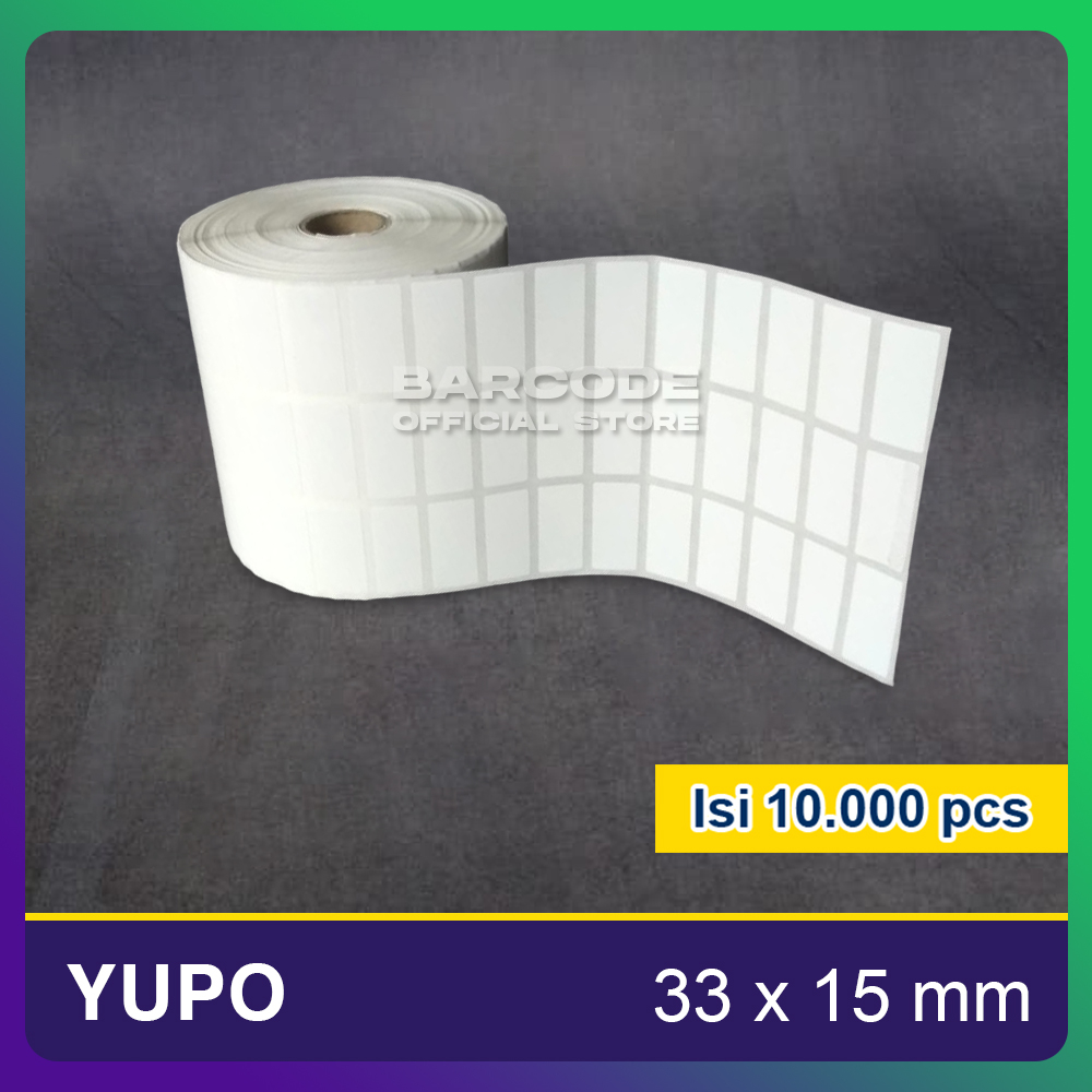 

Kertas Label Barcode Yupo 33mm x 15mm / 33x15 / 33x15mm Sticker Tahan Panas Anti Air